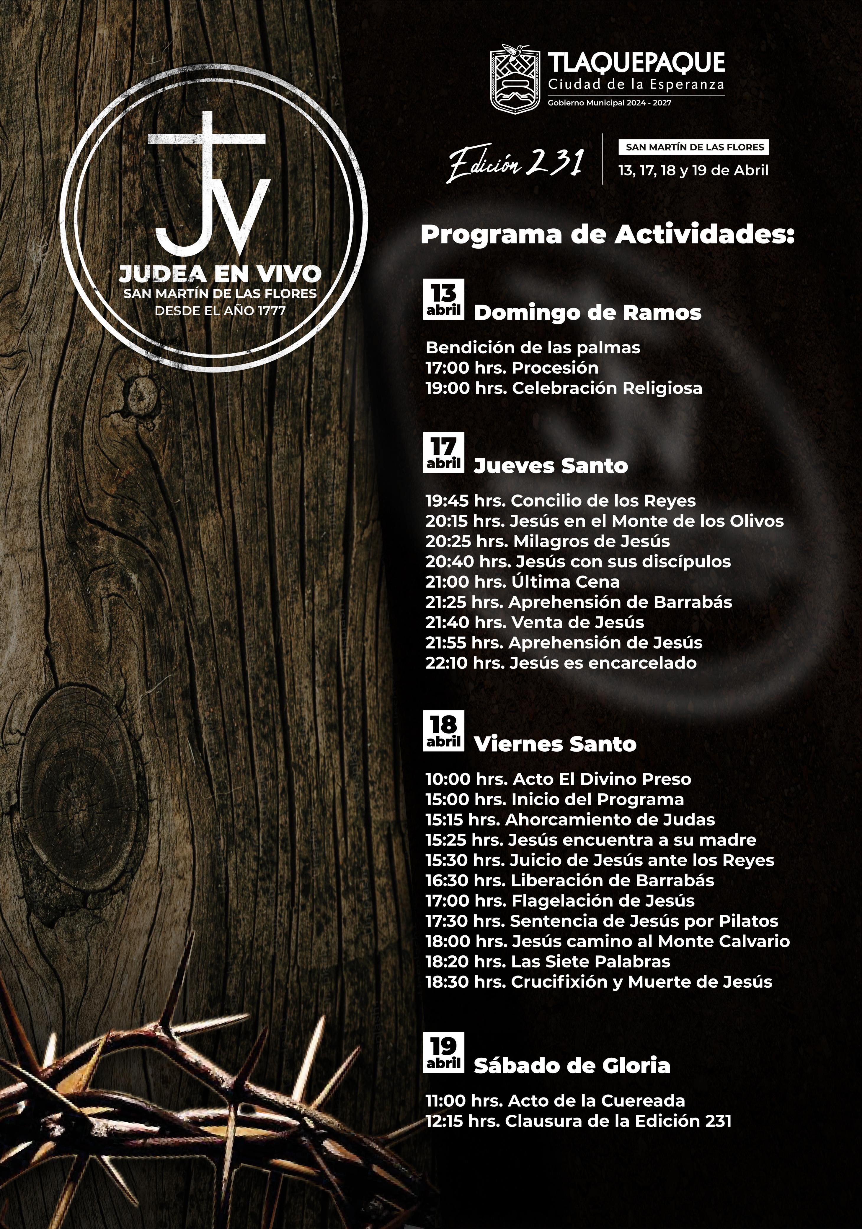 PROGRAMA JUDEA EN VIVO: 231 AÑOS DE TRADICIÓN